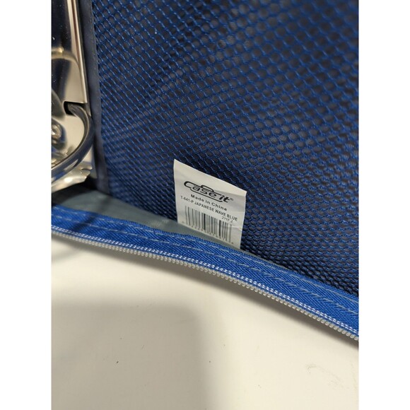 Case-It The Mighty Zip Tab Japanese Wave 3 Ring Zipper Binder & File Folder - Picture 4 of 6